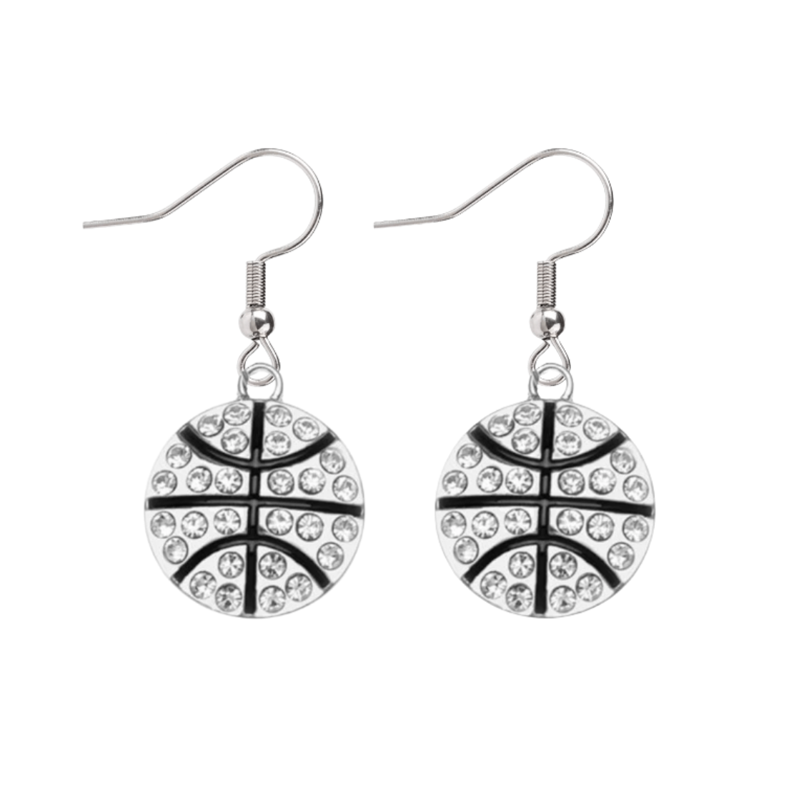 Basketball Rhinestone Charm Dangle Earrings