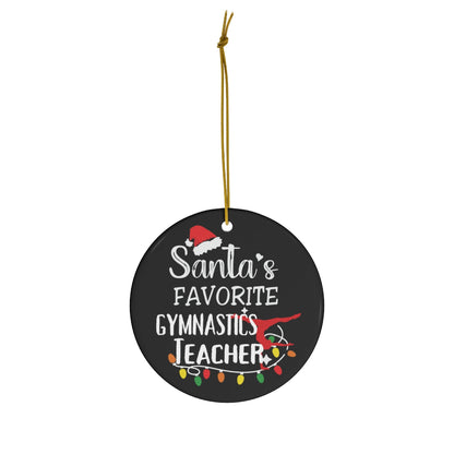 Gymnastics Teacher Ornament, Santa's Favorite Gymnastics Instructor