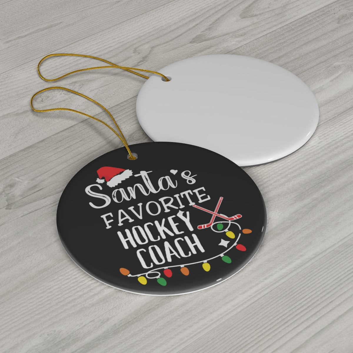 Ice Hockey Coach Ornament - Santa's Favourite