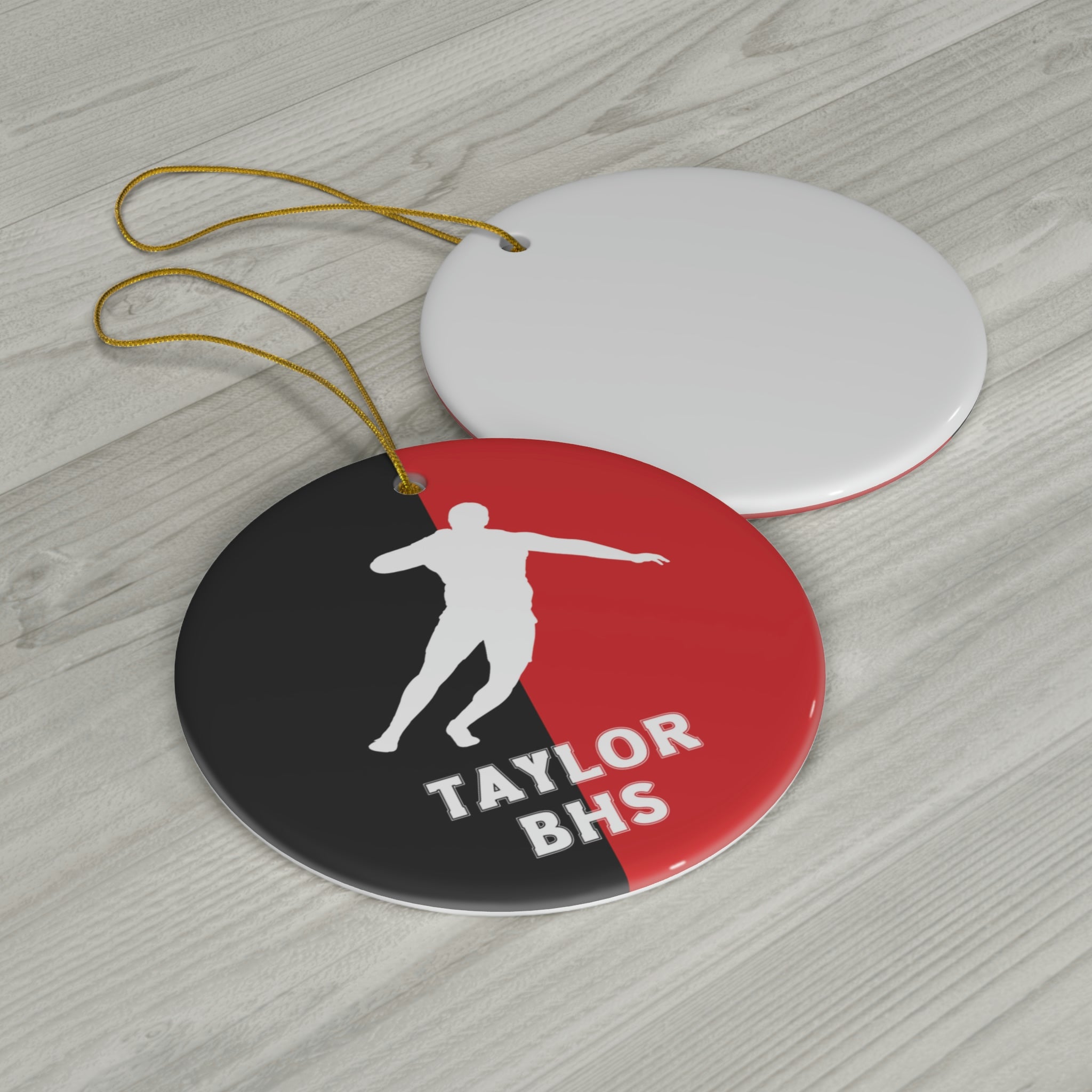 Shot Put Ornament, Personalized Boys Track and Field Christmas Ornament, Ceramic Tree Ornament