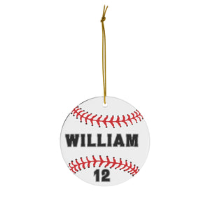 Personalized Baseball Christmas Ornament