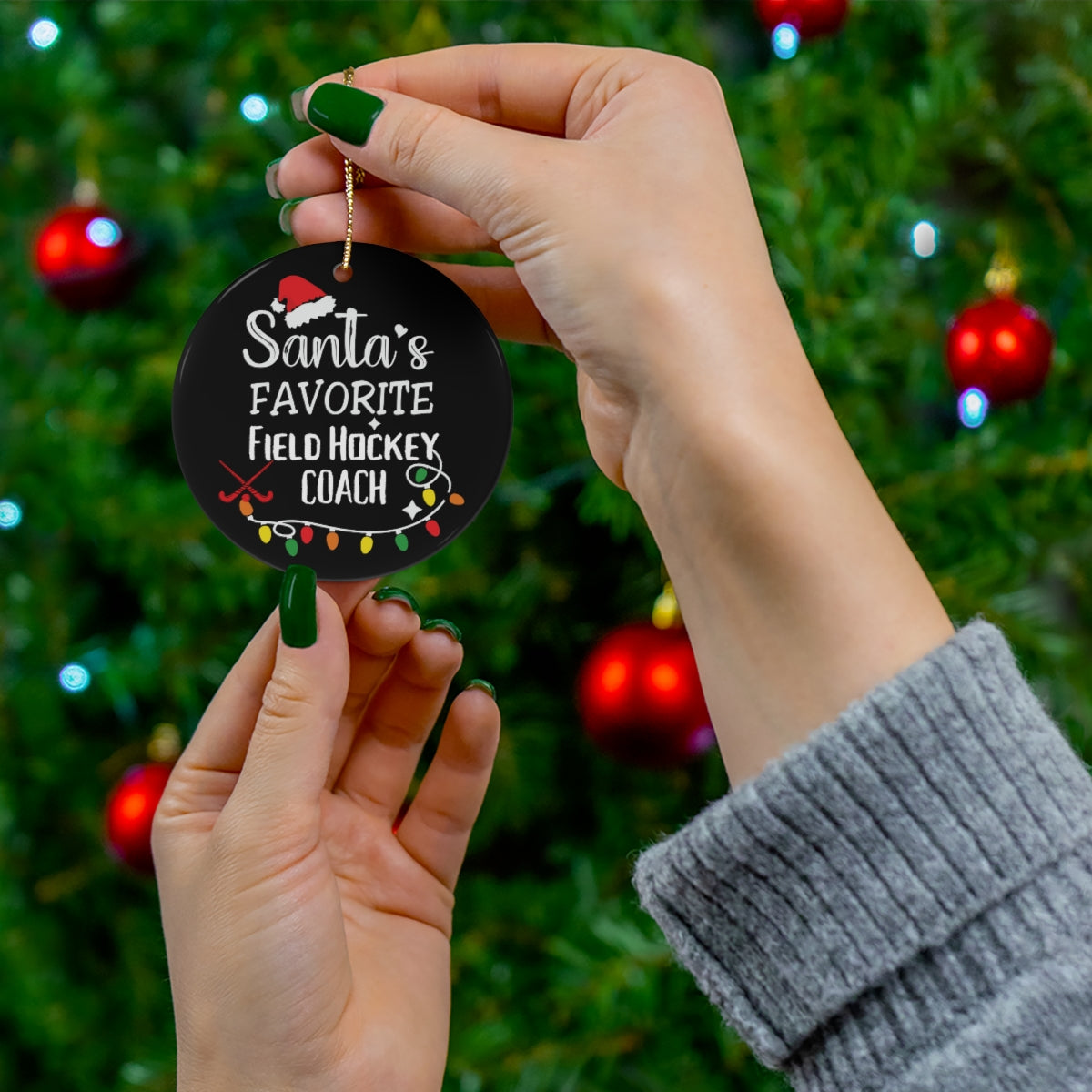 Field Hockey Coach Ornament - Santa's Favourite