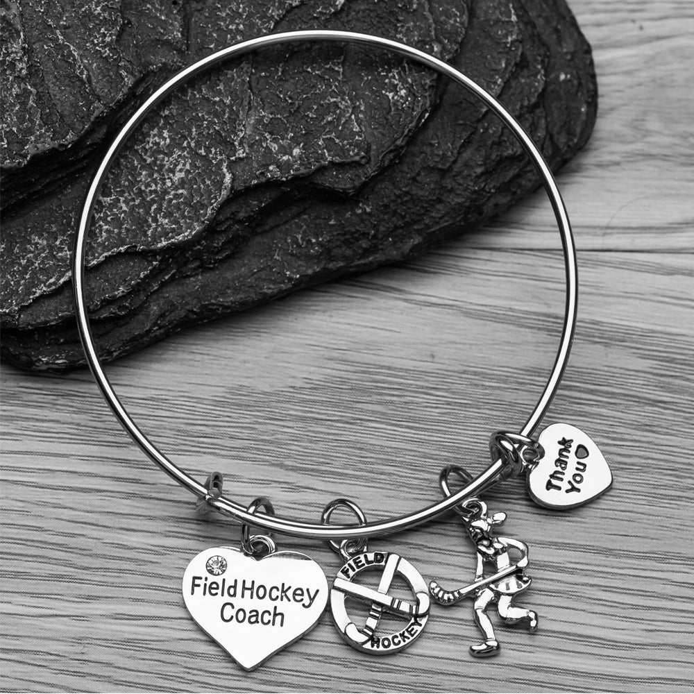 Field Hockey Coach Bangle Bracelet - Sportybella