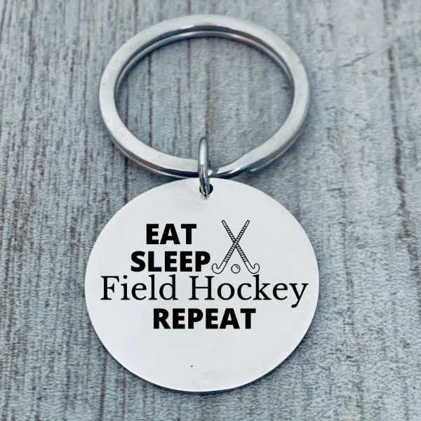 Field Hockey Keychain - Eat Sleep Field Hockey Repeat
