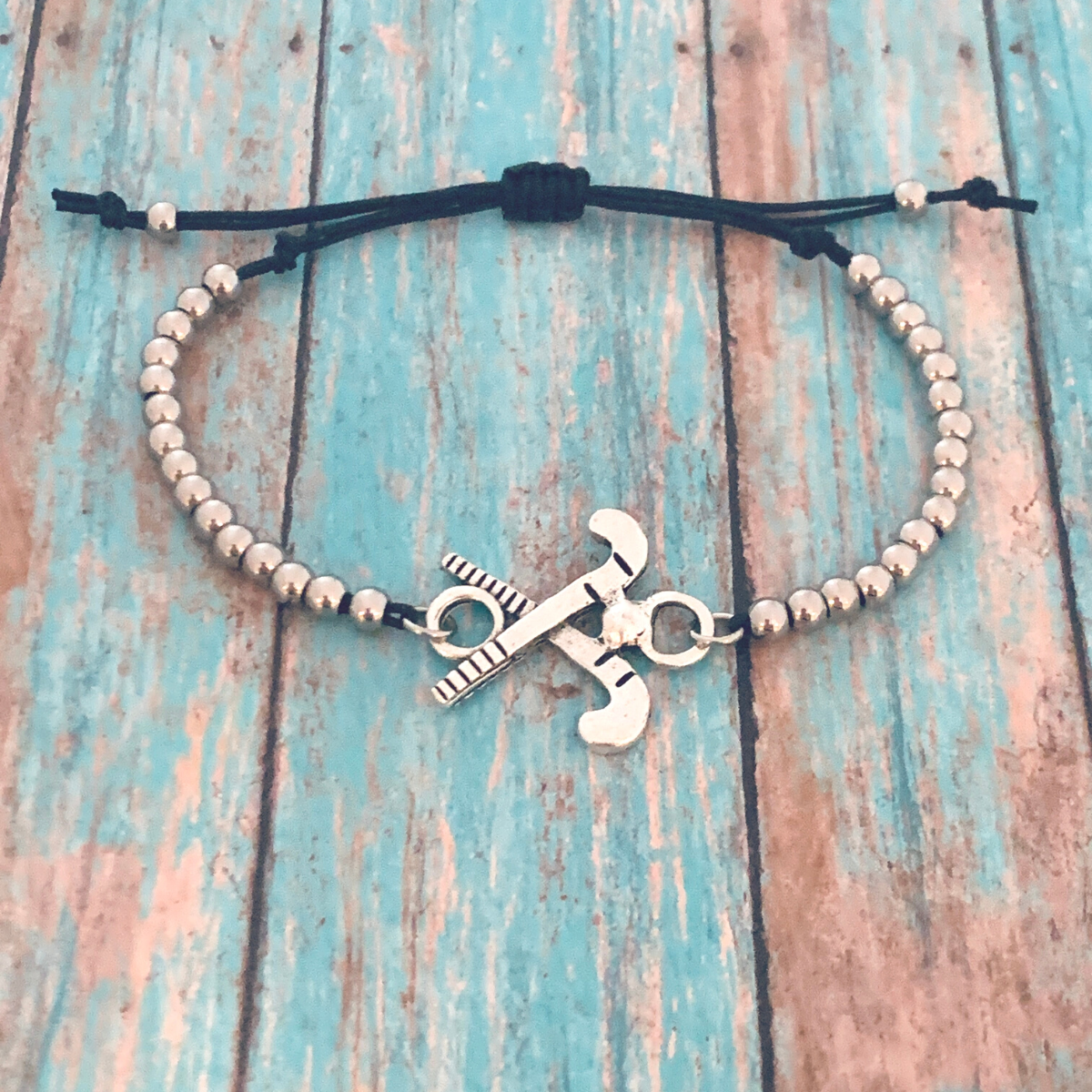 Field Hockey Adjustable Beaded Bracelet