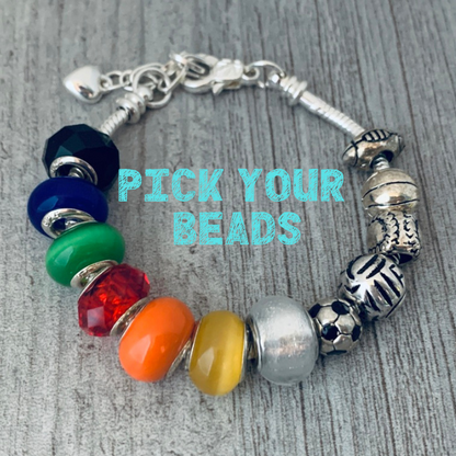 Track and Field Beaded Charm Bracelet - Pick Colors