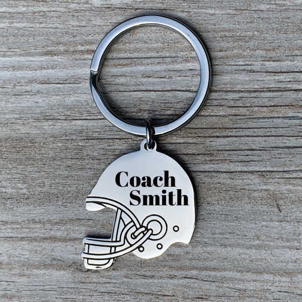 Personalized Engraved Football Helmet Keychain