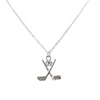 Golf Club Rhinestone Charm Necklace
