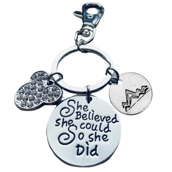 Cheer She Believed She Could Zipper Pull Keychain - D2 Summit, Worlds Gift