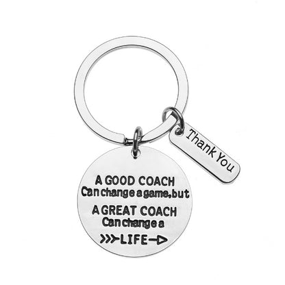 Coach Keychain- Great Coach Can Change a Game but a Great Coach Can Change a Life - Sportybella