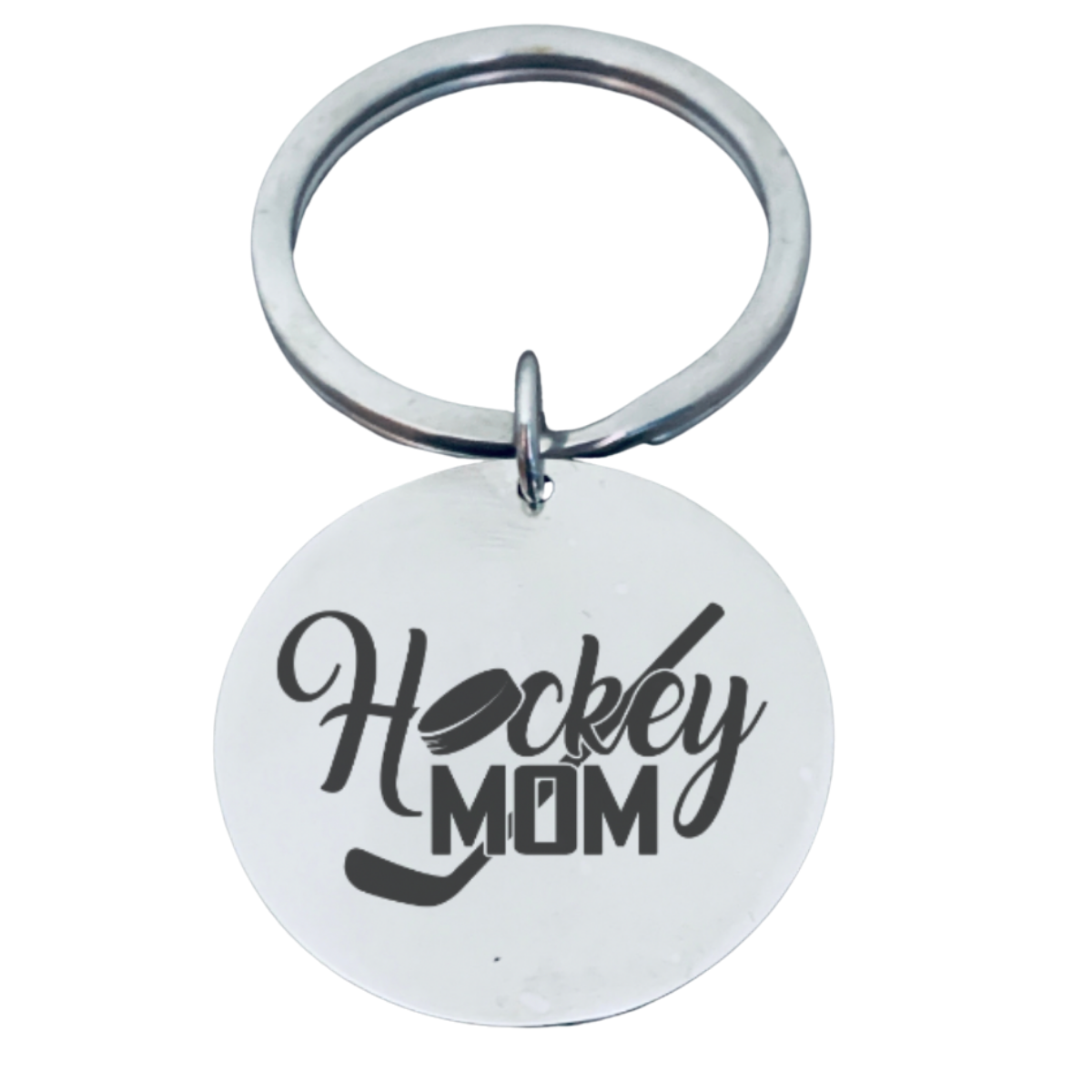 Ice Hockey Mom Charm Keychain