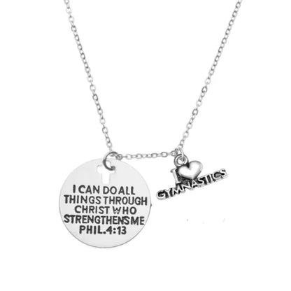 Gymnastics I Can Do All Things Through Christ Who Strengthens Necklace