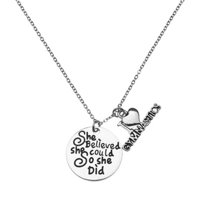 Gymnastics She Believed She Could So She Did Necklace