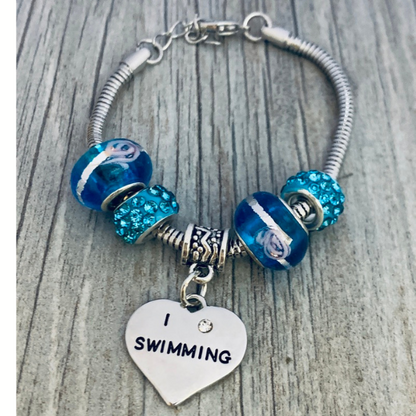 Swimming Beaded Charm Bracelet