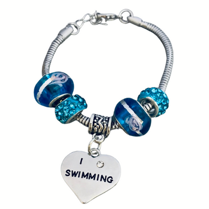 Swimming Beaded Charm Bracelet