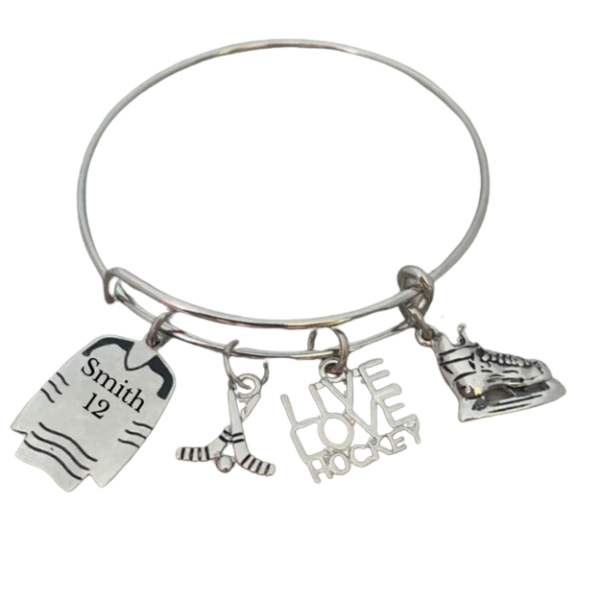 Personalized Adjustable Heart Kids Names Charm Bangle Bracelet Mom Women  Gift | eBay