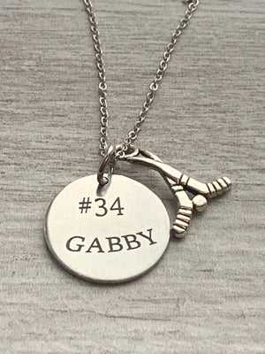 Personalized Engraved Ice Hockey Necklace - Pick Shape