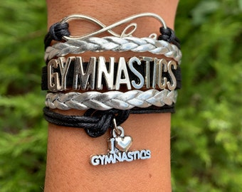 Girls Love Gymnastics Bracelet - Pick Colors