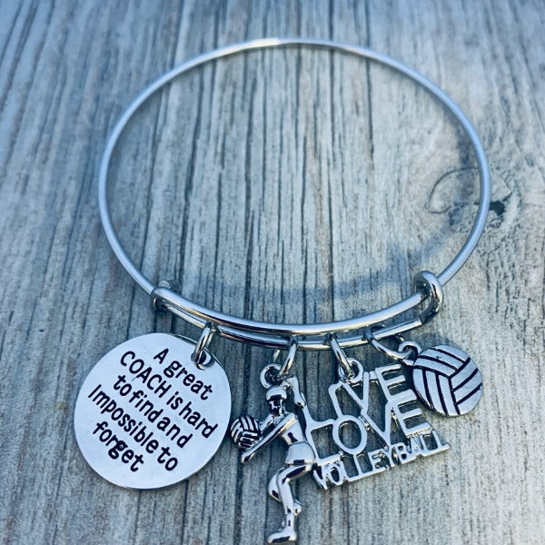 Volleyball Coach Bangle Bracelet