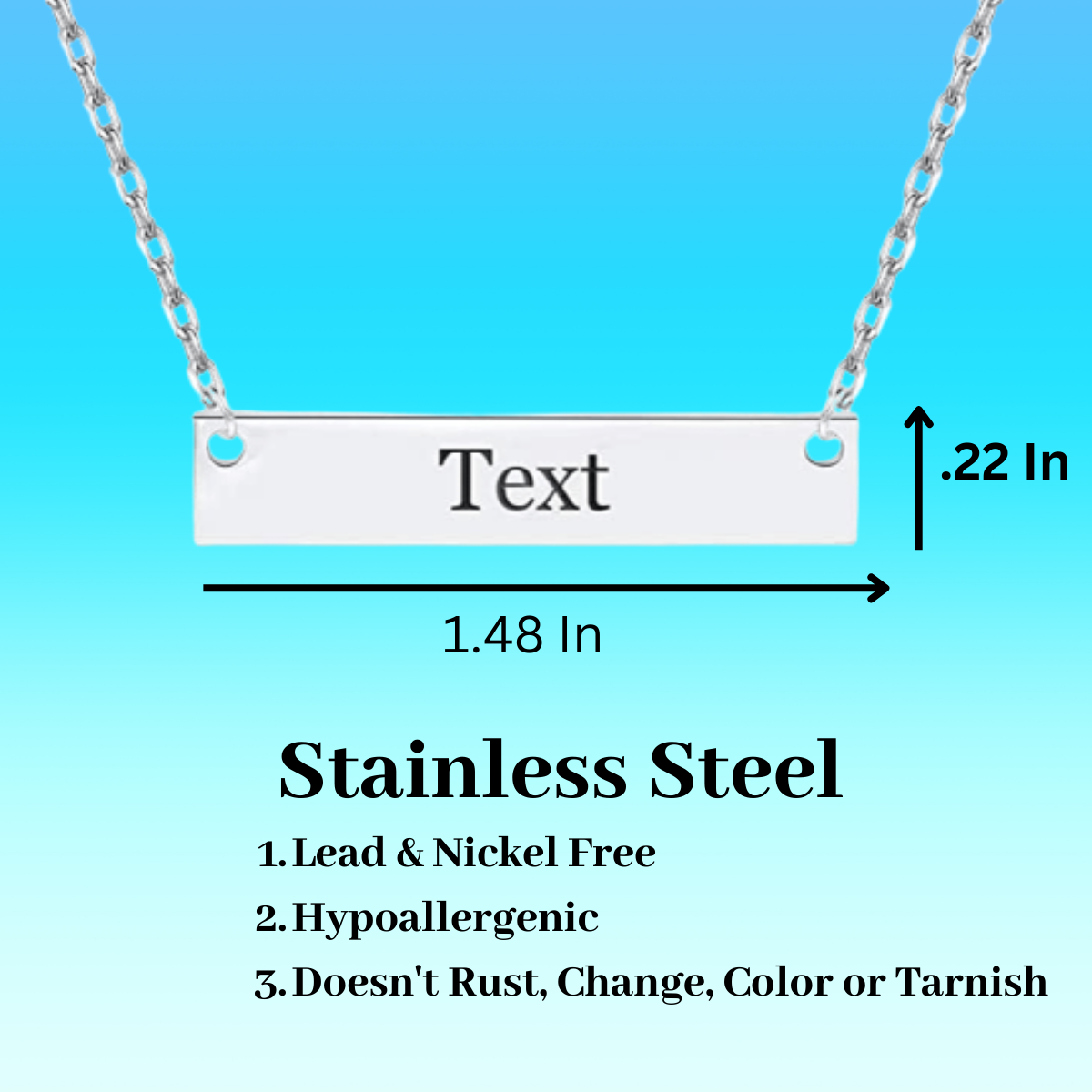 Personalized Gymnastics Name Bar Necklace