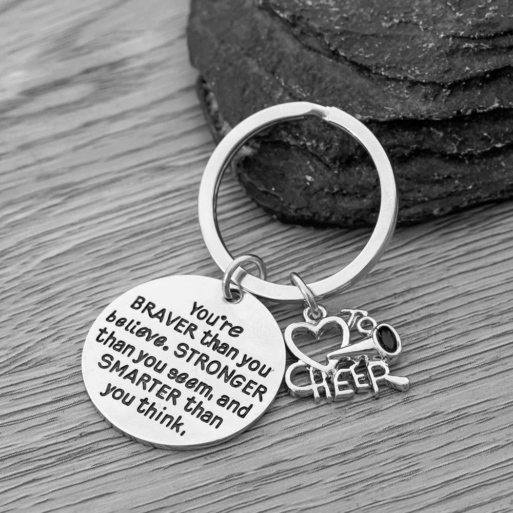 Cheer Keychain - You’re Braver than you Believe Inspirational