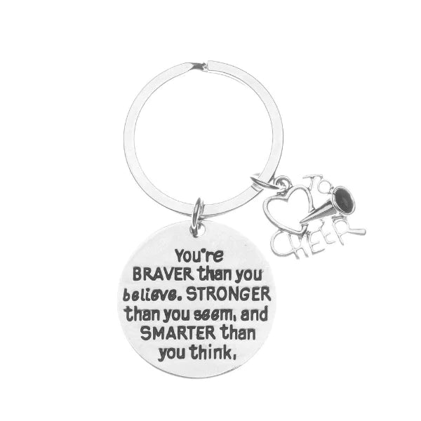Cheer Keychain - You’re Braver than you Believe Inspirational
