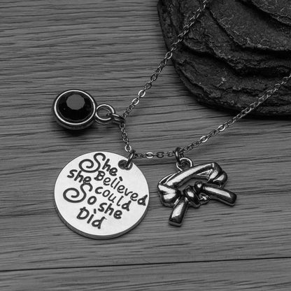 Martial Arts She Believed She Could So She Did Black Belt Necklace