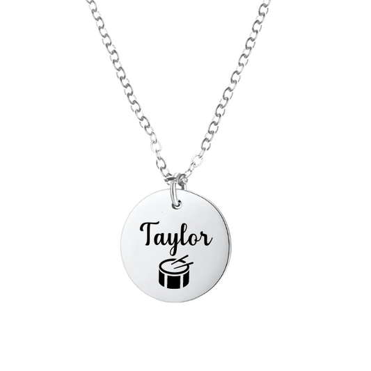 Personalized Drum Charm Necklace