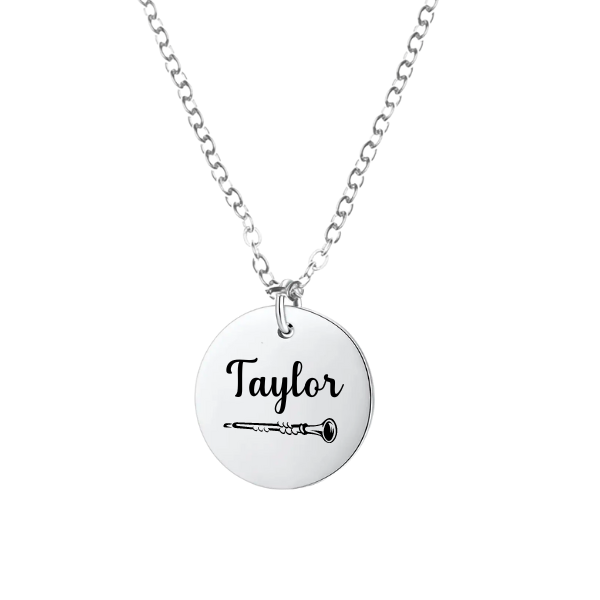 Personalized Clarinet Charm Necklace