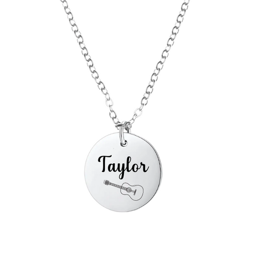 Personalized Guitar Charm Necklace