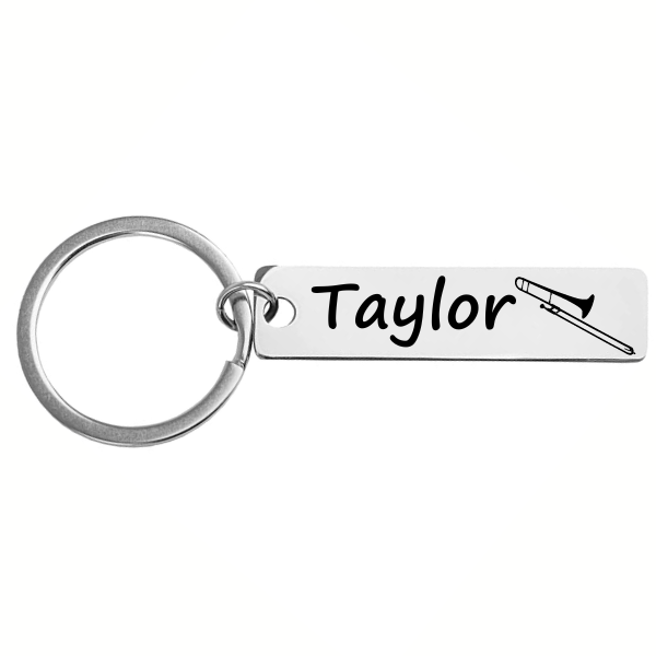 Personalized Trombone Keychain