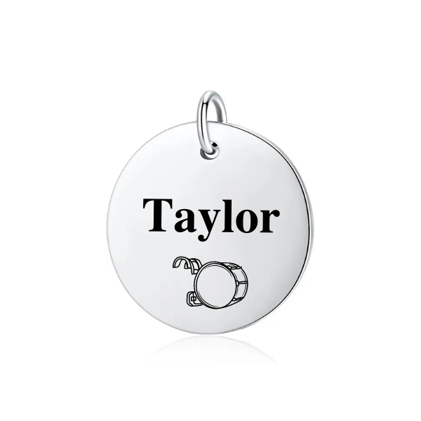 Personalized Base Drum Charm