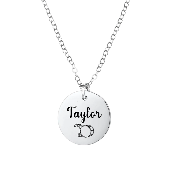 Personalized Base Drum Charm Necklace