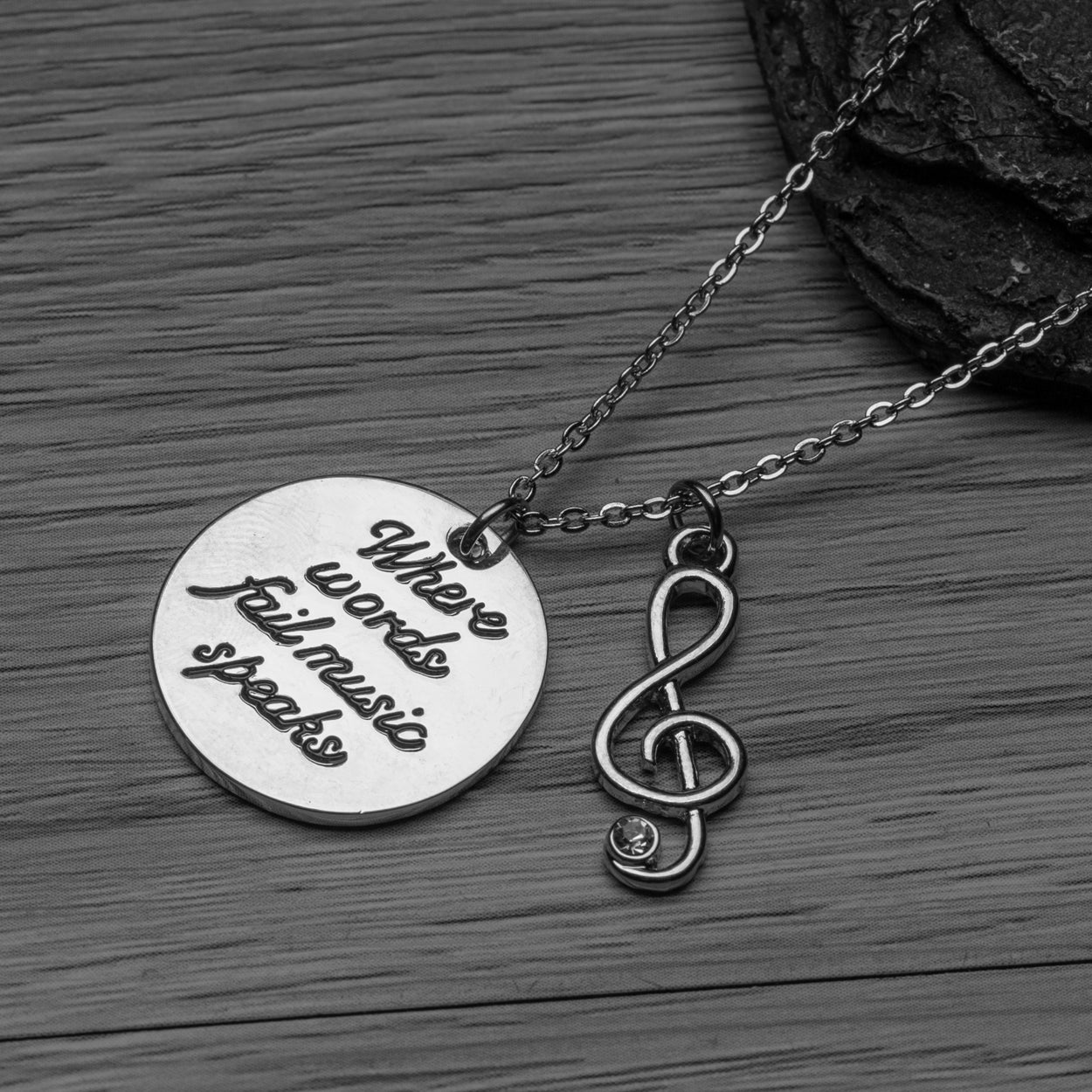 Music Necklace- When Words Fail Music Speaks