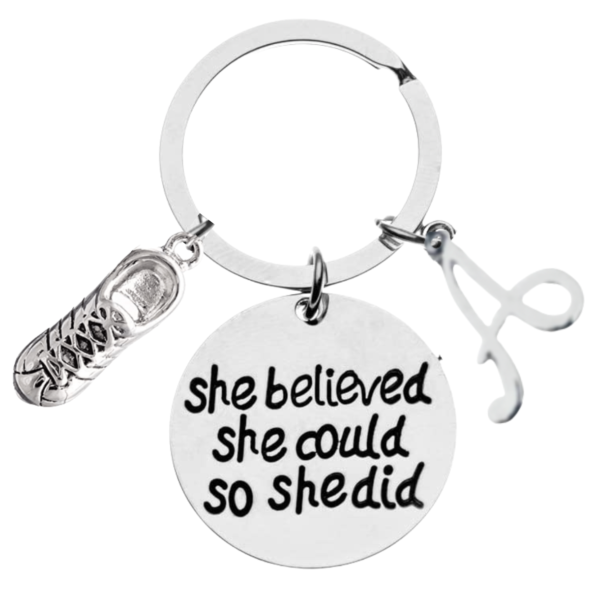 Personalized Runner Keychain, Runner She Believed She Could So She Did Keychain