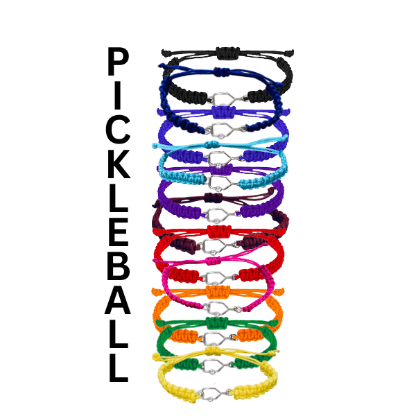Pickleball Rhinestone Paddle Adjustable Rope Bracelet
