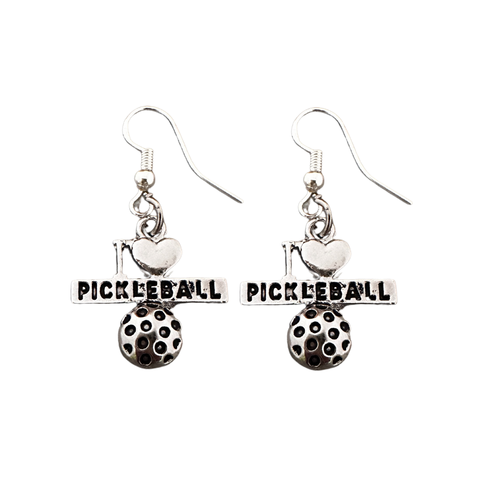 I Love Pickleball Earrings