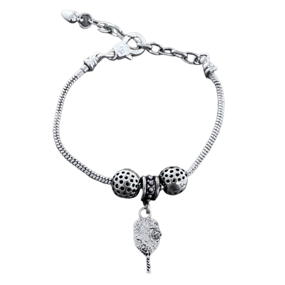 Pickleball Snake Chain Charm Bracelet