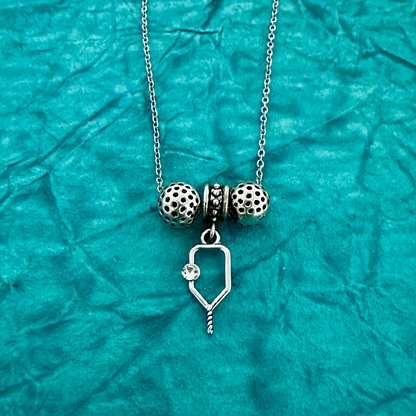 Pickleball Beaded Charm Necklace