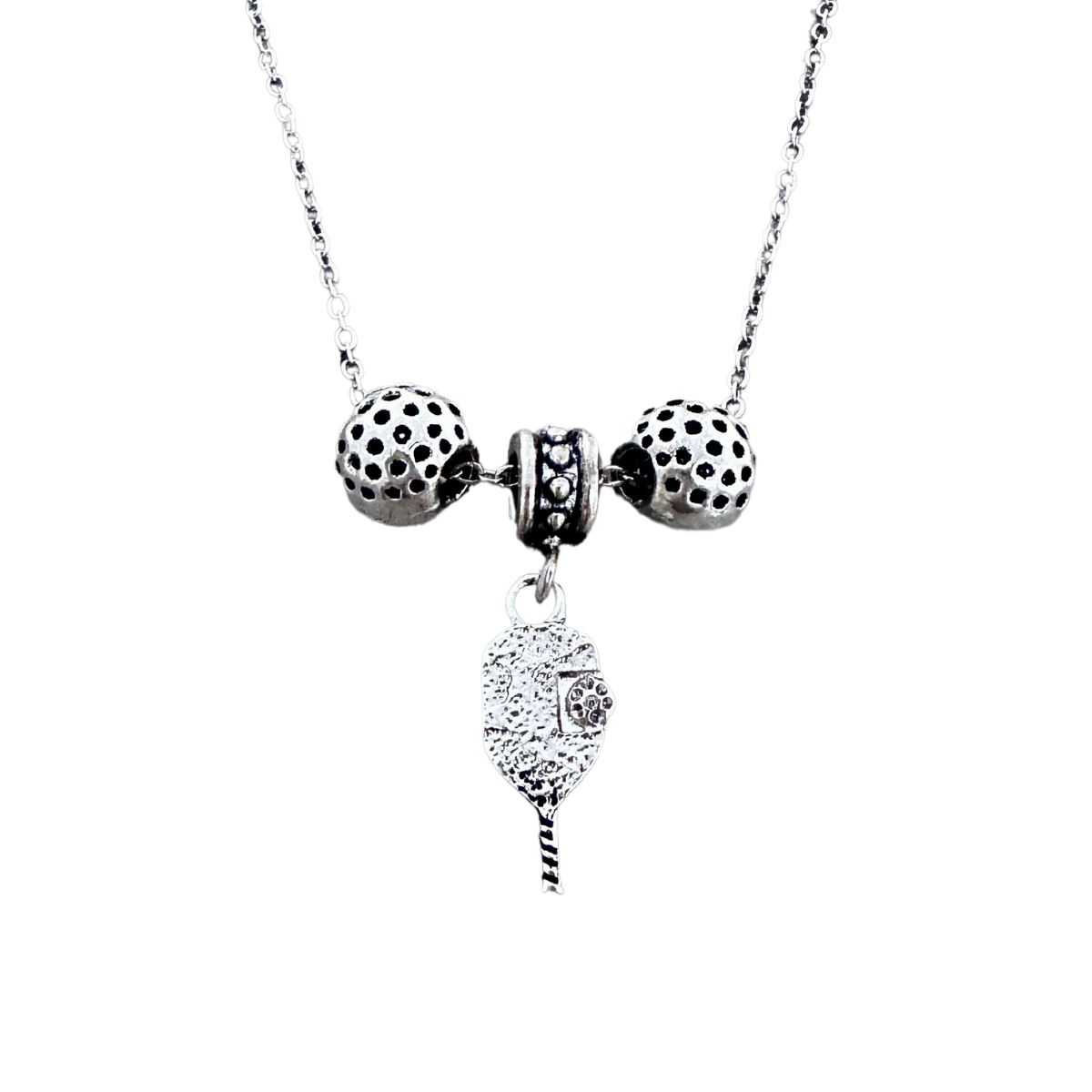 Pickleball Beaded Charm Necklace
