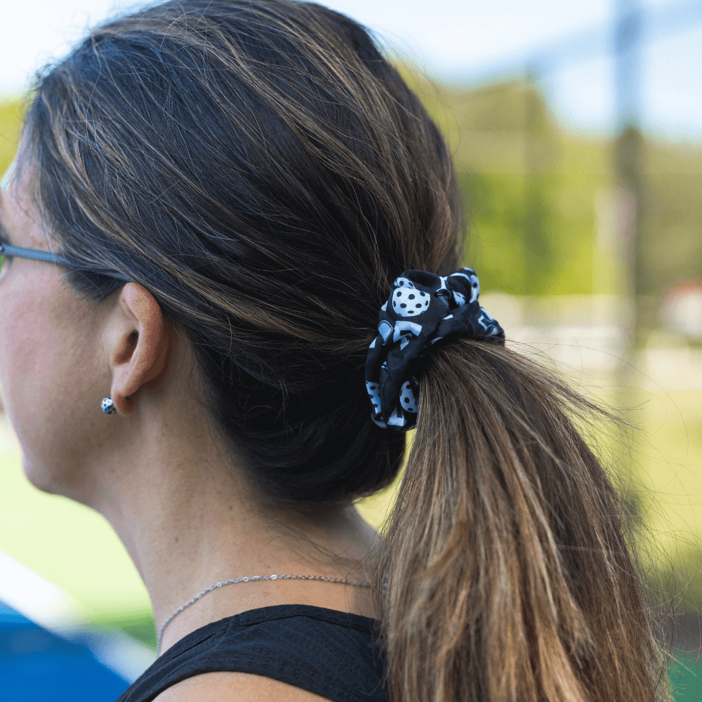 Pickleball Scrunchies in the Hair