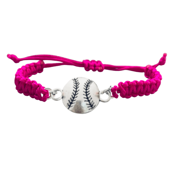 Softball Rope Bracelet in Pink Color