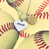 Personalized Engraved Softball Heart Necklace