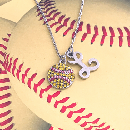 Personalized Softball Necklace- Letter
