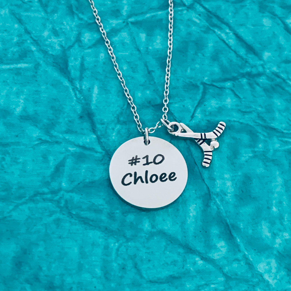 Personalized Engraved Ice Hockey Necklace - Pick Shape