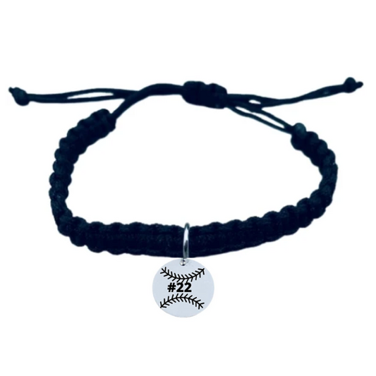 Personalized Baseball Adjustable Rope Bracelet