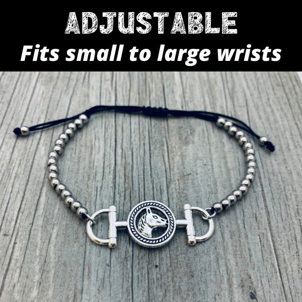 Horse Beaded Charm Adjustable Bracelet