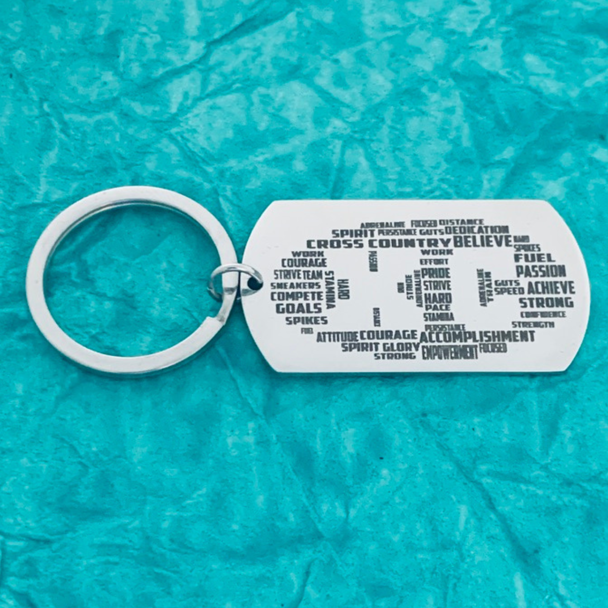 Cross Country Word Cloud Keychain