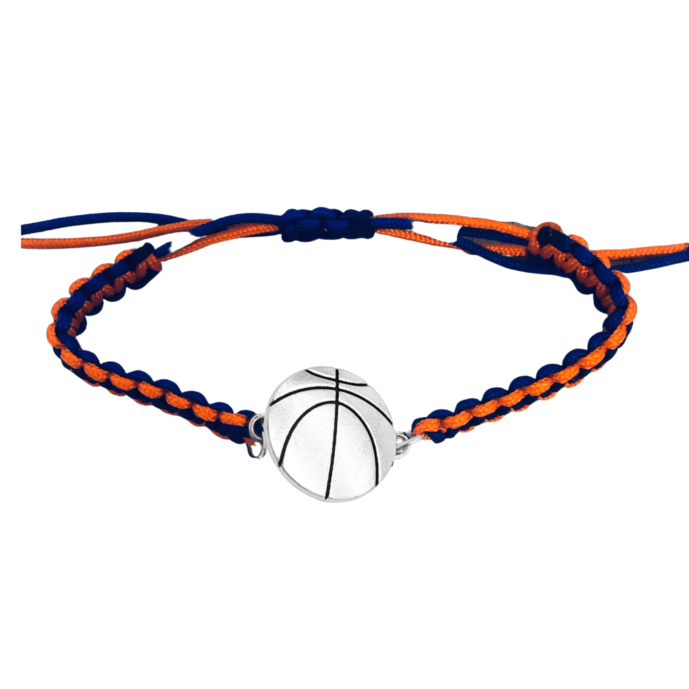Multi Colored Silver Basketball Rope Bracelet - Pick Color
