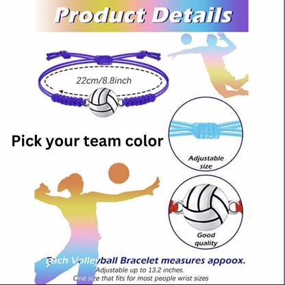 Multi Colored Volleyball Rope Bracelet - Pick Colors